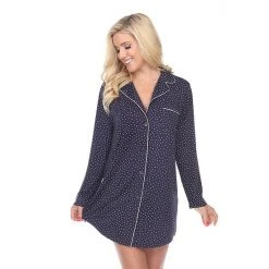 Women's White Mark Long Sleeve Nightgown Red -White Mark Sales unnamed file 702