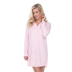 Women's White Mark Long Sleeve Nightgown Red -White Mark Sales unnamed file 703