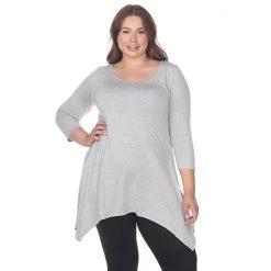 Plus Size White Mark Handkerchief Tunic Top -White Mark Sales unnamed file 74