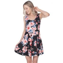 Women's White Mark Fit & Flare Mini Dress Black 22 Women's White Mark Fit & Flare Mini Dress Black -White Mark Sales unnamed file 769