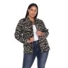 Plus Size White Mark Camo Jean Jacket Grey Army