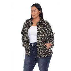 Plus Size White Mark Camo Jean Jacket Grey Army -White Mark Sales unnamed file 781