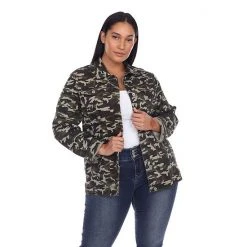 Plus Size White Mark Camo Jean Jacket Grey Army -White Mark Sales unnamed file 783