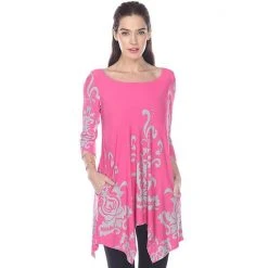 Women's White Mark Yanette Tunic Top White Navy -White Mark Sales unnamed file 792