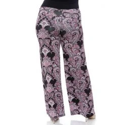 Plus Size White Mark Solid Palazzo Pants Black White Paisley -White Mark Sales unnamed file 799