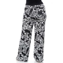 Plus Size White Mark Solid Palazzo Pants Black White Paisley -White Mark Sales unnamed file 800