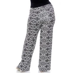 Plus Size White Mark Solid Palazzo Pants Black White Paisley -White Mark Sales unnamed file 801