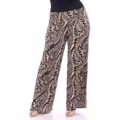 Plus Size White Mark Solid Palazzo Pants Black White Paisley -White Mark Sales unnamed file 814