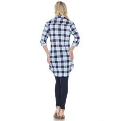 Women's White Mark Plaid Tunic Top White Black 26 Women's White Mark Plaid Tunic Top White Black -White Mark Sales unnamed file 82