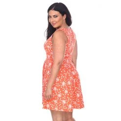 Plus Size White Mark Pleated Fit & Flare Dress -White Mark Sales unnamed file 838