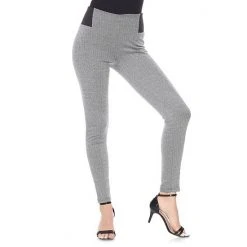 Women's White Mark Jacquard Slim-Fit Pants Gray Square -White Mark Sales unnamed file 852
