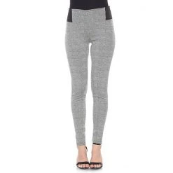 Women's White Mark Jacquard Slim-Fit Pants Gray Square -White Mark Sales unnamed file 854