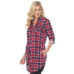 Women's White Mark Plaid Tunic Top White Black 33 Women's White Mark Plaid Tunic Top White Black -White Mark Sales unnamed file 89