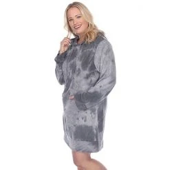 Plus Size White Mark Tie-Dye Hoodie Sweatshirt Dress Pink -White Mark Sales unnamed file 891