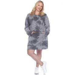 Plus Size White Mark Tie-Dye Hoodie Sweatshirt Dress Pink -White Mark Sales unnamed file 893