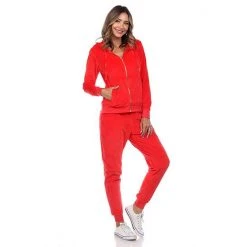Women's White Mark 2-piece Velour Hoodie & Jogger Pants Set Pink -White Mark Sales unnamed file 9