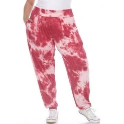 Plus Size White Mark Tie-Dye Harem Pants Red -White Mark Sales unnamed file 917