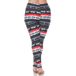 Plus Size White Mark Printed Leggings Black Red White -White Mark Sales unnamed file 919