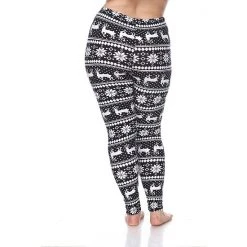 Plus Size White Mark Printed Leggings Black Red White -White Mark Sales unnamed file 921