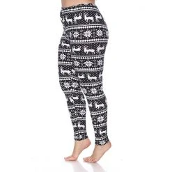 Plus Size White Mark Printed Leggings Black Red White -White Mark Sales unnamed file 922