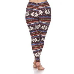 Plus Size White Mark Printed Leggings Black Red White -White Mark Sales unnamed file 931