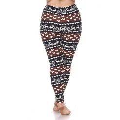 Plus Size White Mark Printed Leggings Black Red White -White Mark Sales unnamed file 934