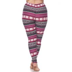 Plus Size White Mark Printed Leggings Black Red White -White Mark Sales unnamed file 936