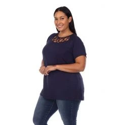 Plus Size White Mark Crisscross Neck Top -White Mark Sales unnamed file 940