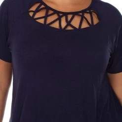Plus Size White Mark Crisscross Neck Top -White Mark Sales unnamed file 941
