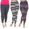 Plus Size White Mark 3 Pack Printed Leggings Pack 152 Multi -White Mark Sales unnamed file 948