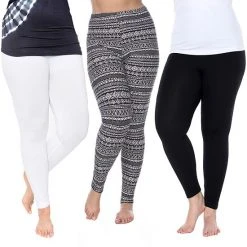 Plus Size White Mark 3 Pack Printed Leggings Pack 152 Multi -White Mark Sales unnamed file 951