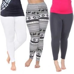 Plus Size White Mark 3 Pack Printed Leggings Pack 152 Multi -White Mark Sales unnamed file 954