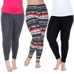 Plus Size White Mark 3 Pack Printed Leggings Pack 152 Multi -White Mark Sales unnamed file 955