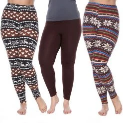 Plus Size White Mark 3 Pack Printed Leggings Pack 152 Multi -White Mark Sales unnamed file 956