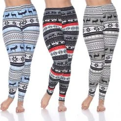 Plus Size White Mark 3 Pack Printed Leggings Pack 152 Multi -White Mark Sales unnamed file 958