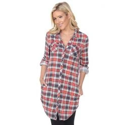 Women's White Mark Plaid Tunic Top White Black 40 Women's White Mark Plaid Tunic Top White Black -White Mark Sales unnamed file 96