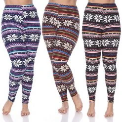 Plus Size White Mark 3 Pack Printed Leggings Pack 152 Multi -White Mark Sales unnamed file 962