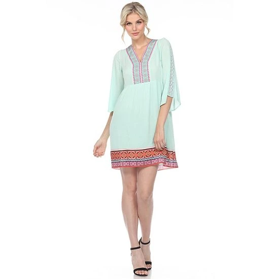 Women's White Mark Gabrielle Embroidered Dress Navy 15 Women's White Mark Gabrielle Embroidered Dress Navy - Image 13